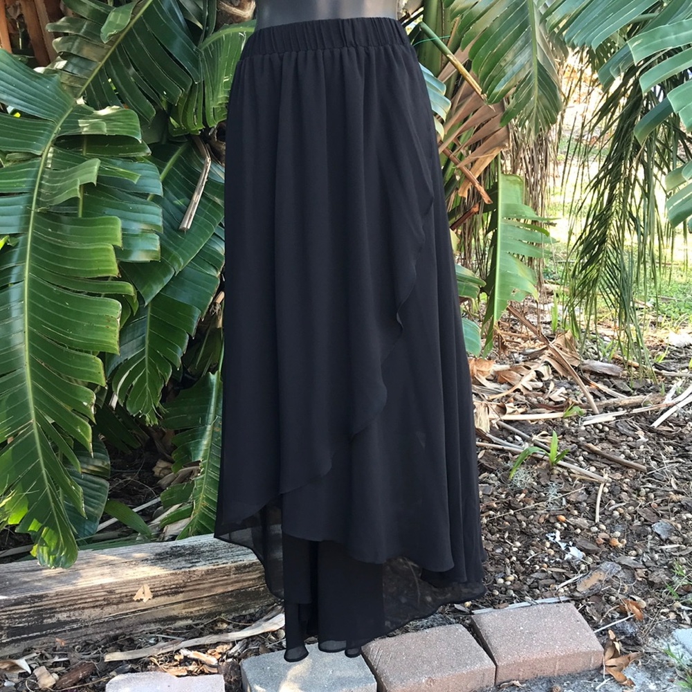adrienne landslau  Chiffon asymmetric maxi